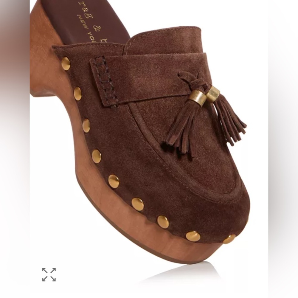 Rag & Bone Maisie Suede Clogs – Dark Mocha – Size 9.5 – NIB - Picture 2 of 12
